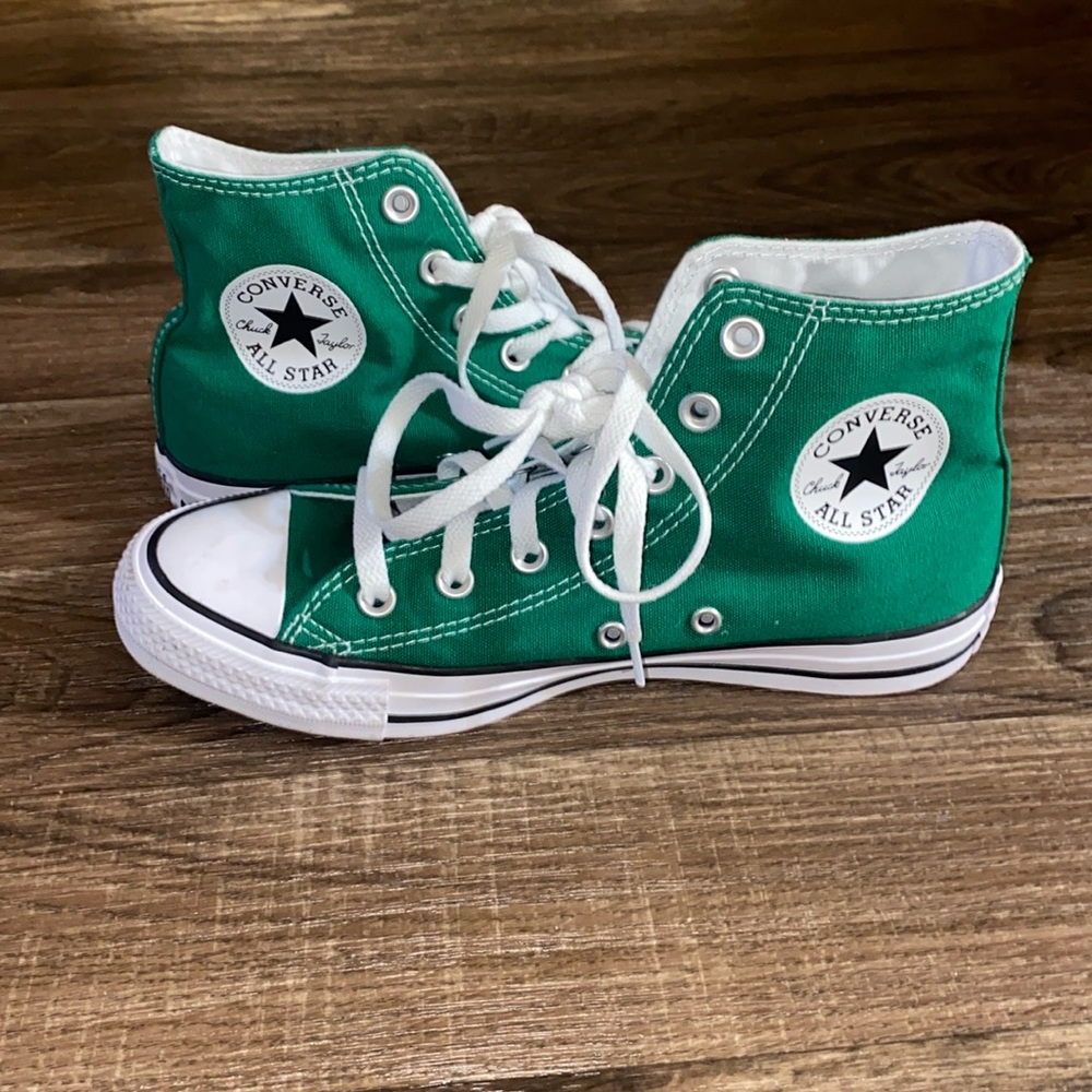 Converse Green and White High-Top Sneakers